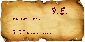 Valler Erik névjegykártya